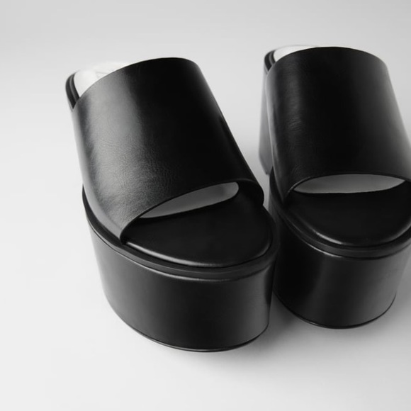 Zara TRF black platform wedges - Picture 2 of 7